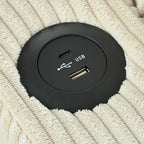 Christopher Knight Home - Reversible Stoff Schlafsofa L-förmig mit Stauraum-Recamiere, USB-Anschlüssen und Getränkehaltern
