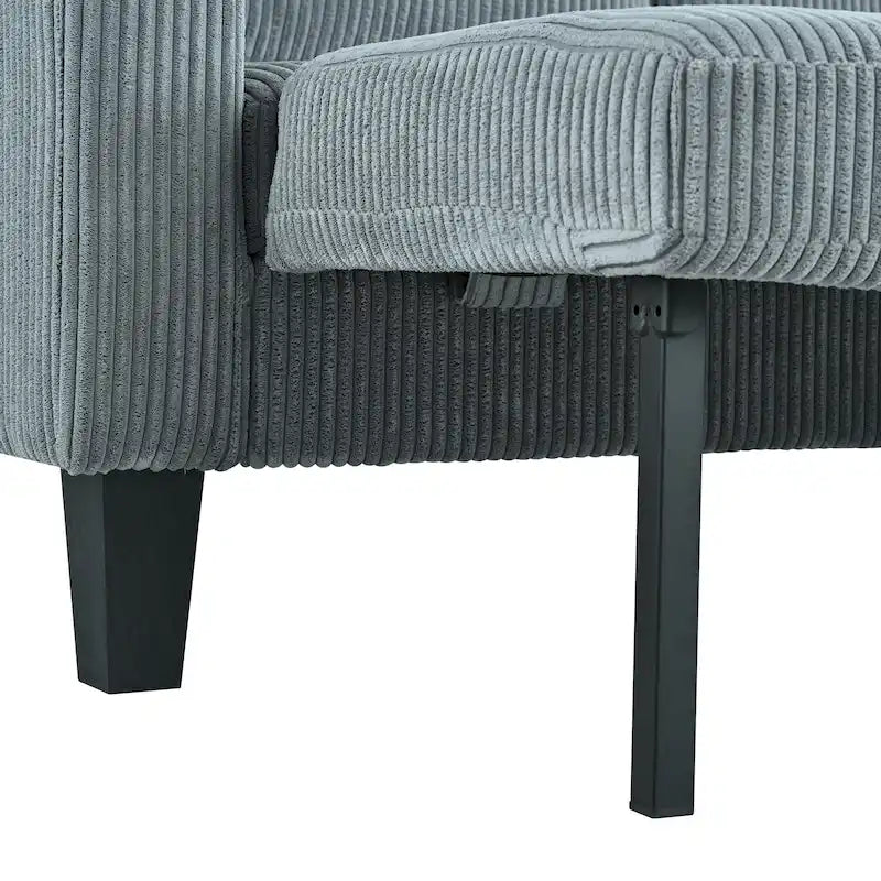 Christopher Knight Home - Reversible Stoff Schlafsofa L-förmig mit Stauraum-Recamiere, USB-Anschlüssen und Getränkehaltern