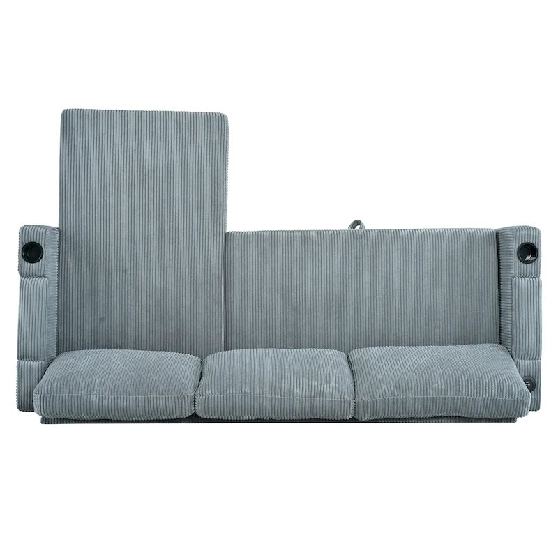 Christopher Knight Home - Reversible Stoff Schlafsofa L-förmig mit Stauraum-Recamiere, USB-Anschlüssen und Getränkehaltern