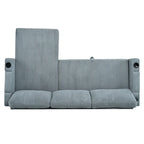 Christopher Knight Home - Reversible Stoff Schlafsofa L-förmig mit Stauraum-Recamiere, USB-Anschlüssen und Getränkehaltern