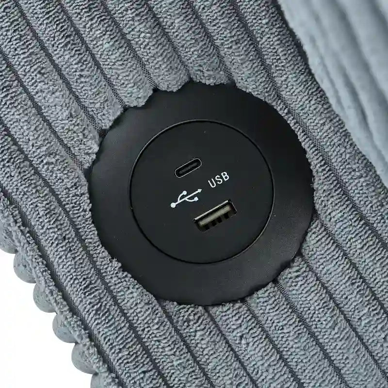 Christopher Knight Home - Reversible Stoff Schlafsofa L-förmig mit Stauraum-Recamiere, USB-Anschlüssen und Getränkehaltern