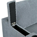 Christopher Knight Home - Reversible Stoff Schlafsofa L-förmig mit Stauraum-Recamiere, USB-Anschlüssen und Getränkehaltern