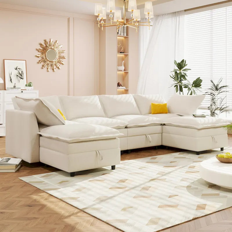 Christopher Knight Home 126 Modulares Ecksofa mit Stauraum – 126 x 63 x 35