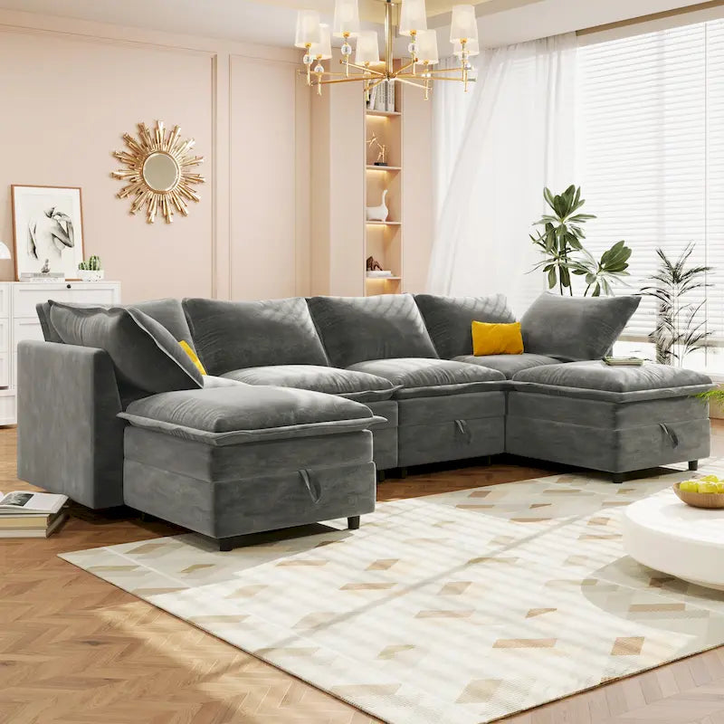 Christopher Knight Home 126 Modulares Ecksofa mit Stauraum – 126 x 63 x 35