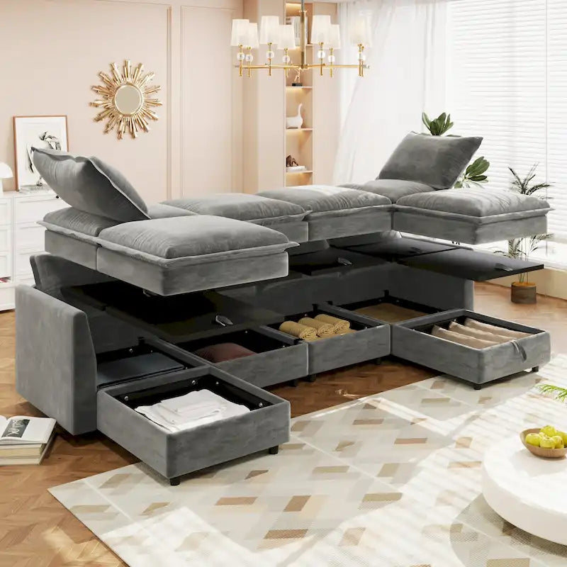 Christopher Knight Home 126 Modulares Ecksofa mit Stauraum – 126 x 63 x 35
