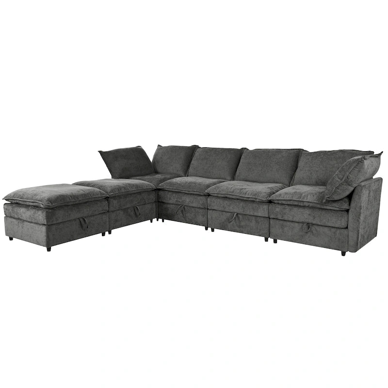 Christopher Knight Home 126 Modulares Ecksofa mit Stauraum – 126 x 63 x 35