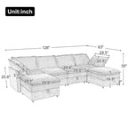 Christopher Knight Home 126 Modulares Ecksofa mit Stauraum – 126 x 63 x 35