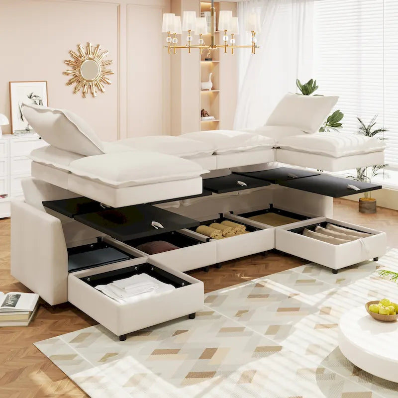 Christopher Knight Home 126 Modulares Ecksofa mit Stauraum – 126 x 63 x 35