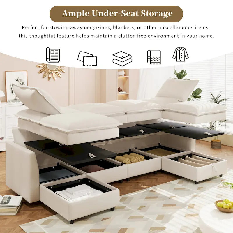 Christopher Knight Home 126 Modulares Ecksofa mit Stauraum – 126 x 63 x 35