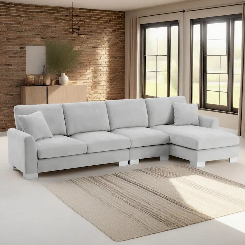 Rosita Modernes L-förmiges Schlafsofa mit Recamiere von GDFStudio
