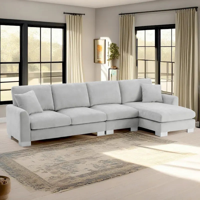 Rosita Modernes L-förmiges Schlafsofa mit Recamiere von GDFStudio