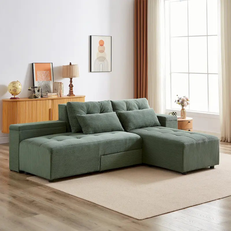GDFStudio - Emerson Modulares Kordsamt-3-Sitzer-Sofa mit Stauraum und anpassbarem Design