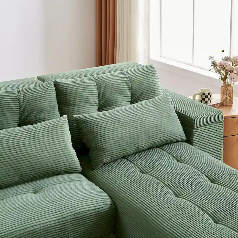 GDFStudio - Emerson Modulares Kordsamt-3-Sitzer-Sofa mit Stauraum und anpassbarem Design