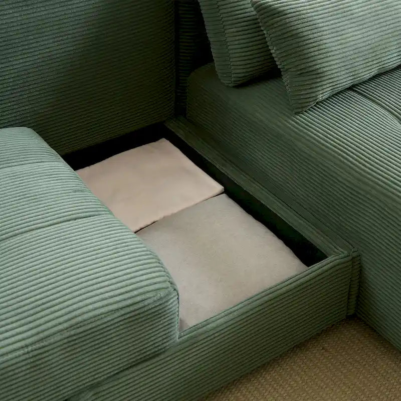 GDFStudio - Emerson Modulares Kordsamt-3-Sitzer-Sofa mit Stauraum und anpassbarem Design