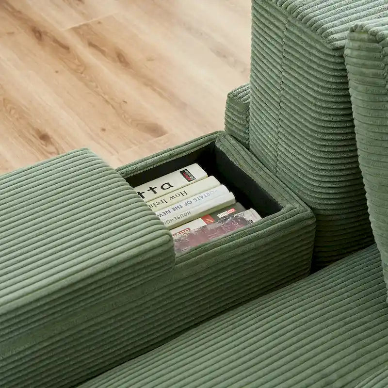 GDFStudio - Emerson Modulares Kordsamt-3-Sitzer-Sofa mit Stauraum und anpassbarem Design