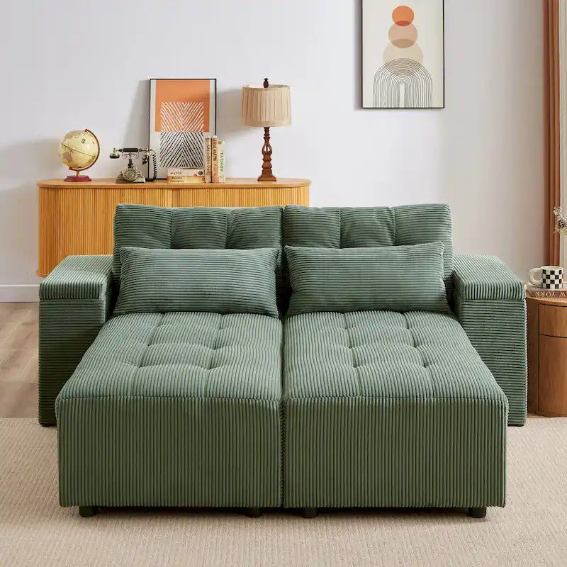 GDFStudio - Emerson Modulares Kordsamt-3-Sitzer-Sofa mit Stauraum und anpassbarem Design