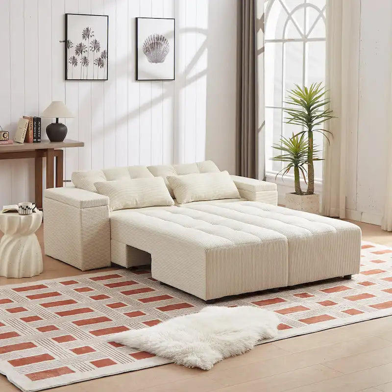GDFStudio - Emerson Modulares Kordsamt-3-Sitzer-Sofa mit Stauraum und anpassbarem Design