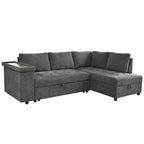 Christopher Knight Home – Miranda umwandelbares Sektionssofa aus Polyester mit Stauraum und wendbarem Tablett