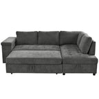 Christopher Knight Home – Miranda umwandelbares Sektionssofa aus Polyester mit Stauraum und wendbarem Tablett