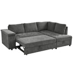 Christopher Knight Home – Miranda umwandelbares Sektionssofa aus Polyester mit Stauraum und wendbarem Tablett