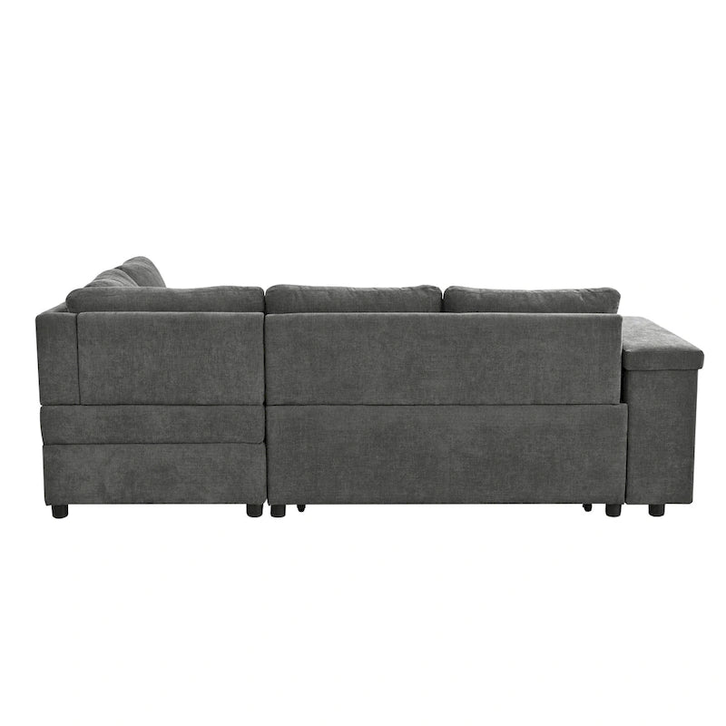 Christopher Knight Home – Miranda umwandelbares Sektionssofa aus Polyester mit Stauraum und wendbarem Tablett
