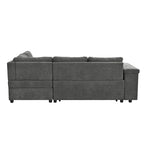 Christopher Knight Home – Miranda umwandelbares Sektionssofa aus Polyester mit Stauraum und wendbarem Tablett