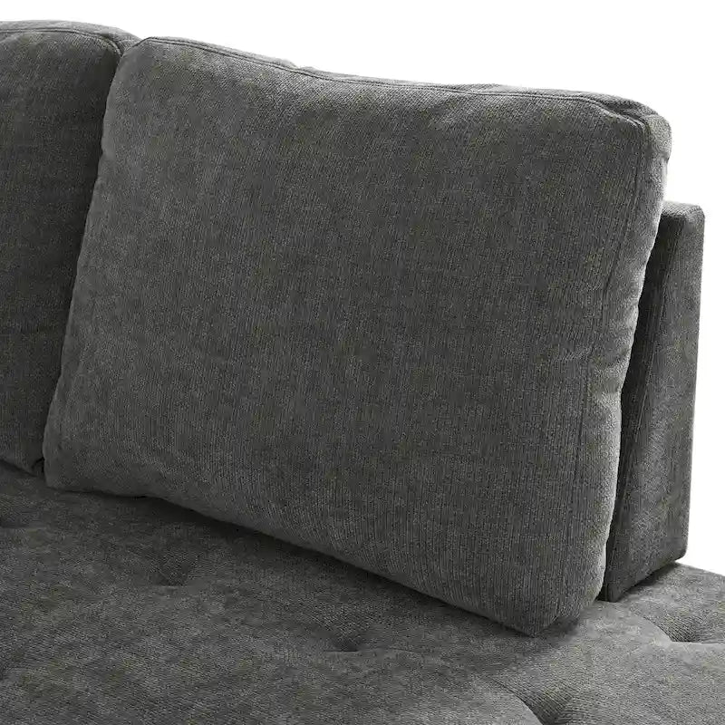 Christopher Knight Home – Miranda umwandelbares Sektionssofa aus Polyester mit Stauraum und wendbarem Tablett