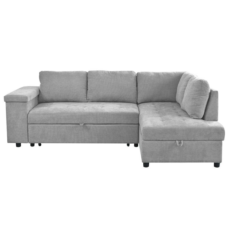 Christopher Knight Home – Miranda umwandelbares Sektionssofa aus Polyester mit Stauraum und wendbarem Tablett
