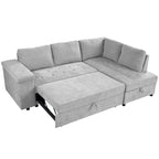 Christopher Knight Home – Miranda umwandelbares Sektionssofa aus Polyester mit Stauraum und wendbarem Tablett