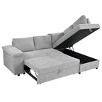 Christopher Knight Home – Miranda umwandelbares Sektionssofa aus Polyester mit Stauraum und wendbarem Tablett