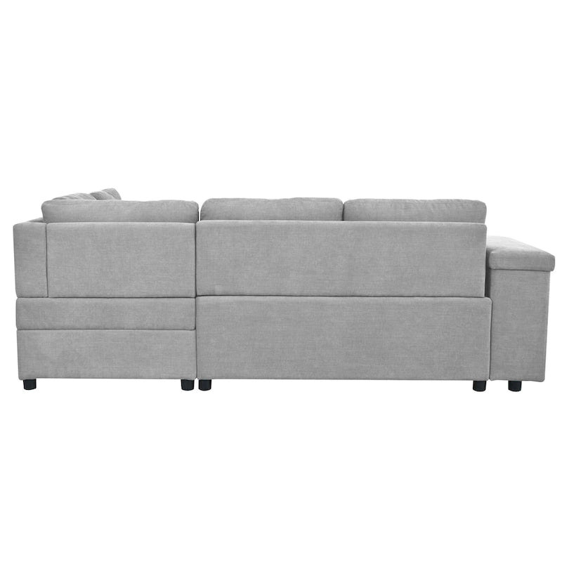 Christopher Knight Home – Miranda umwandelbares Sektionssofa aus Polyester mit Stauraum und wendbarem Tablett