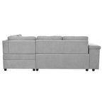 Christopher Knight Home – Miranda umwandelbares Sektionssofa aus Polyester mit Stauraum und wendbarem Tablett