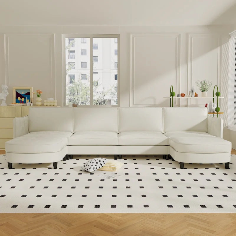 Christopher Knight Home - Benjamin Grand 6-Sitzer U-förmiges Sofa mit beweglichem Ottoman und praktischen Aufbewahrungstaschen