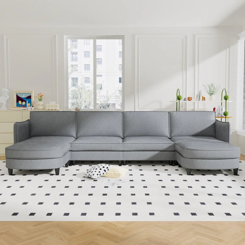 Christopher Knight Home - Benjamin Grand 6-Sitzer U-förmiges Sofa mit beweglichem Ottoman und praktischen Aufbewahrungstaschen
