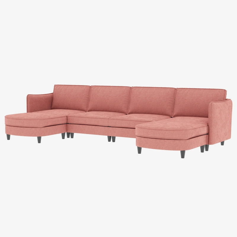 Christopher Knight Home - Benjamin Grand 6-Sitzer U-förmiges Sofa mit beweglichem Ottoman und praktischen Aufbewahrungstaschen