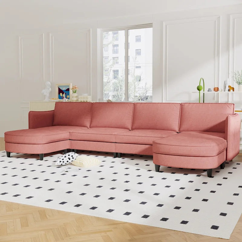 Christopher Knight Home - Benjamin Grand 6-Sitzer U-förmiges Sofa mit beweglichem Ottoman und praktischen Aufbewahrungstaschen