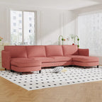 Christopher Knight Home - Benjamin Grand 6-Sitzer U-förmiges Sofa mit beweglichem Ottoman und praktischen Aufbewahrungstaschen