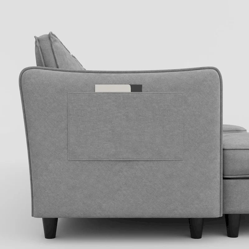 Christopher Knight Home - Benjamin Grand 6-Sitzer U-förmiges Sofa mit beweglichem Ottoman und praktischen Aufbewahrungstaschen