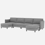 Christopher Knight Home - Benjamin Grand 6-Sitzer U-förmiges Sofa mit beweglichem Ottoman und praktischen Aufbewahrungstaschen