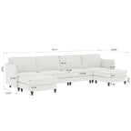Christopher Knight Home - Benjamin Grand 6-Sitzer U-förmiges Sofa mit beweglichem Ottoman und praktischen Aufbewahrungstaschen