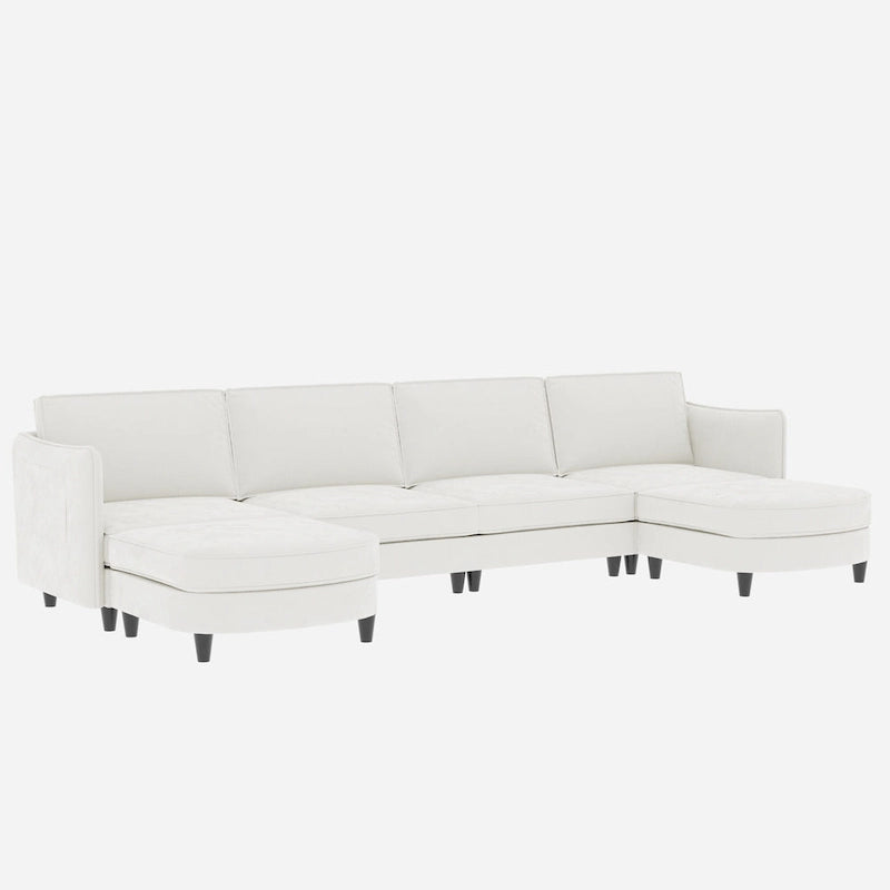 Christopher Knight Home - Benjamin Grand 6-Sitzer U-förmiges Sofa mit beweglichem Ottoman und praktischen Aufbewahrungstaschen