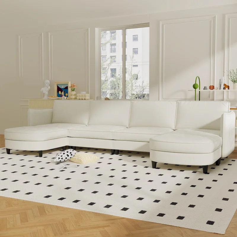 Christopher Knight Home - Benjamin Grand 6-Sitzer U-förmiges Sofa mit beweglichem Ottoman und praktischen Aufbewahrungstaschen