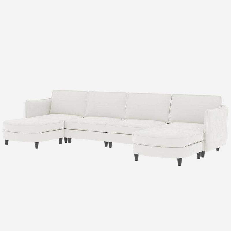 Christopher Knight Home - Benjamin Grand 6-Sitzer U-förmiges Sofa mit beweglichem Ottoman und praktischen Aufbewahrungstaschen