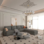 Christopher Knight Home - Stellar Modular U-Shaped Sectional Sofa Bed with Storage, 6 Seats, Ottoman, and Chenille Fabric