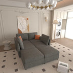 Christopher Knight Home - Stellar modulares U-förmiges Schlafsofa mit Stauraum, 6 Sitze, Ottoman und Chenille-Stoff