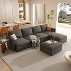 Christopher Knight Home - Stellar modulares U-förmiges Schlafsofa mit Stauraum, 6 Sitze, Ottoman und Chenille-Stoff
