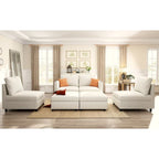 Christopher Knight Home - Stellar modulares U-förmiges Schlafsofa mit Stauraum, 6 Sitze, Ottoman und Chenille-Stoff