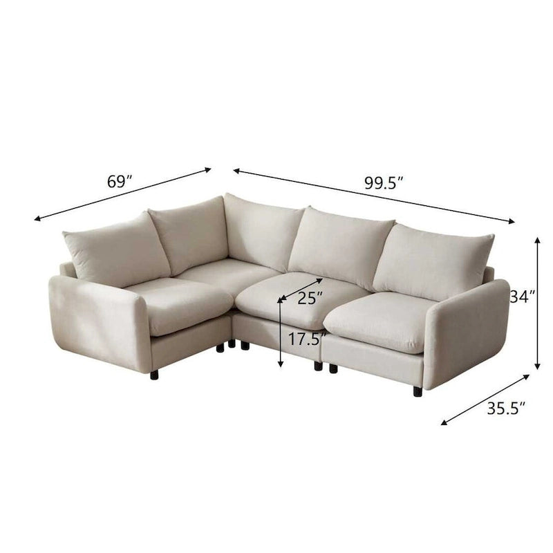 Christopher Knight Home - Evelyn Modernes, modulares L-förmiges Polster-Schnittsofa