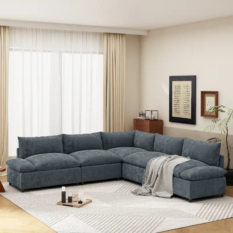 Christopher Knight Home – Harper 115 modulares Polstersofa mit Plüschkissen und versteckten Staufächern