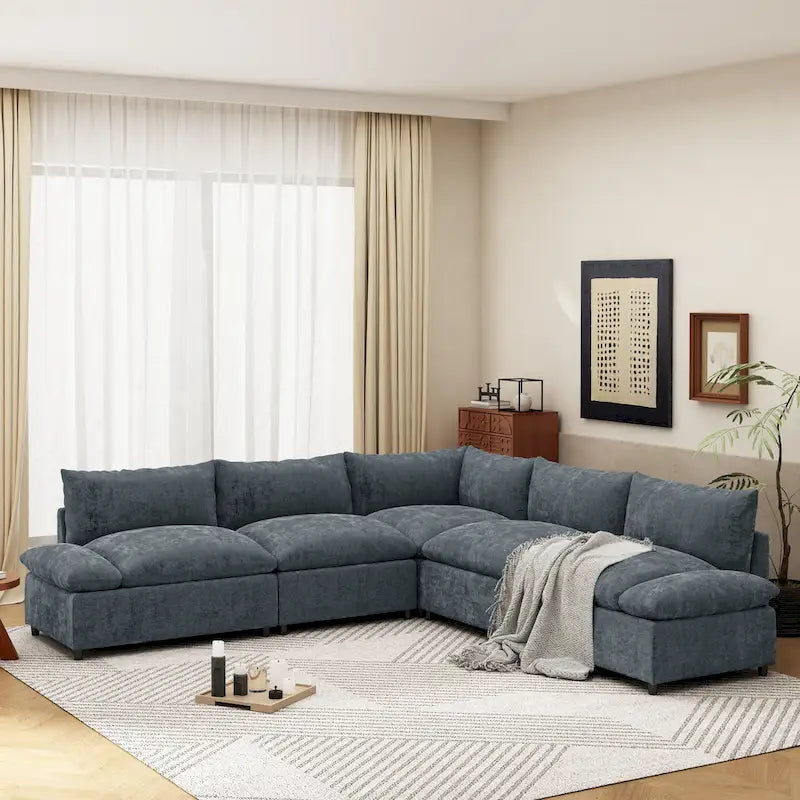 Christopher Knight Home - Harper 115 Modular Upholstery Sectional Sofa with Plush Cushions and Hidden Storage Compartments